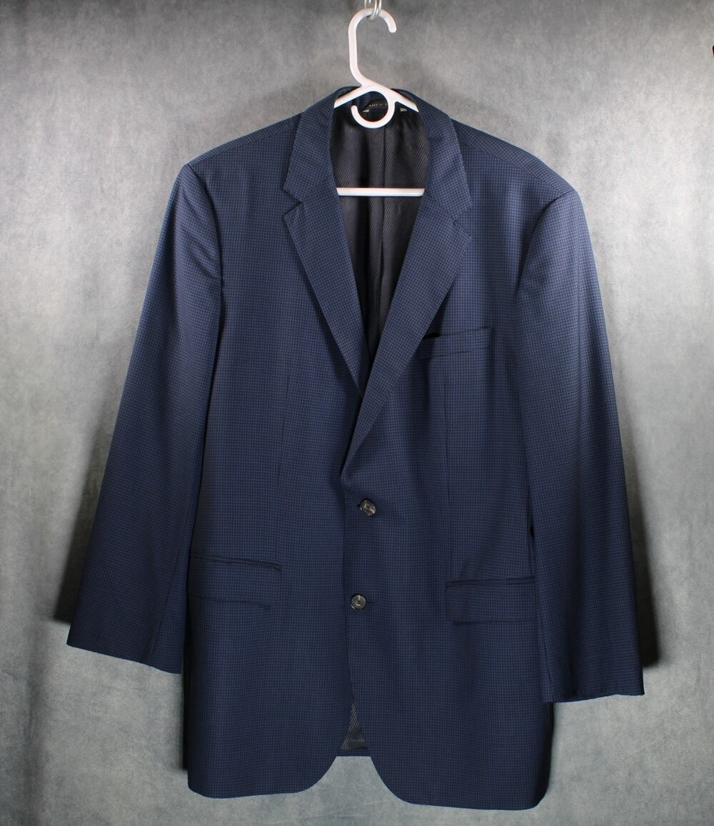 Hugo Boss The James3 Blue Black Micro Check Wool Sport Coat Jacket 44L